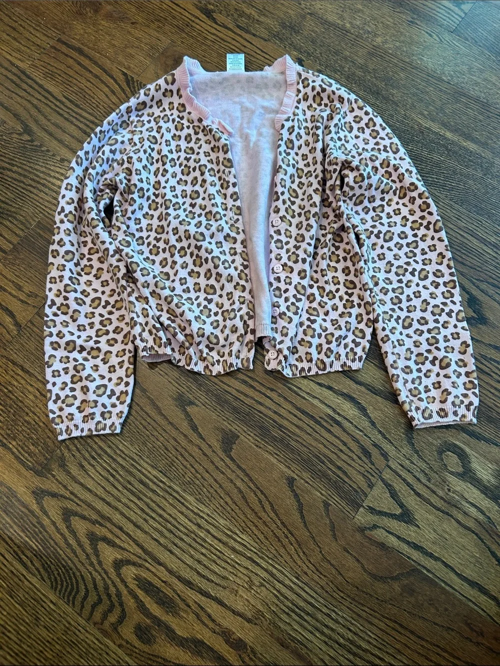 Gymboree Pink and Brown Leopard Print Cardigan
